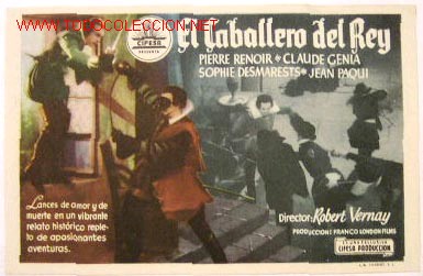 Folhetos de m&atilde;o de filmes antigos de cinema: EL CABALLERO DEL REY