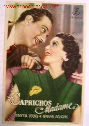 Foglietti di film di film antichi di cinema: CAPRICHOS DE MADAME