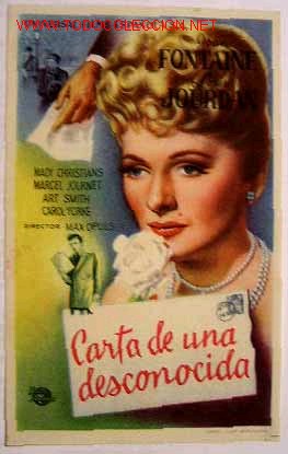 Folhetos de m&atilde;o de filmes antigos de cinema: CARTA DE UNA DESCONOCIDA (sin gastos de env&iacute;o)