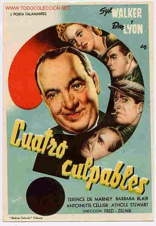 Foglietti di film di film antichi di cinema: CUATRO CULPABLES