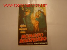 Folhetos de m&atilde;o de filmes antigos de cinema: Momento desesperado