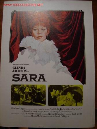 Foglietti di film di film antichi di cinema: Gran folleto publicitario de la pelicula SARA de Glenda Jackson.