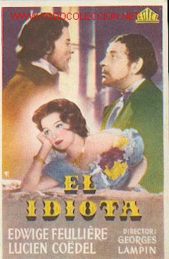 Cine: EL IDIOTA, Programa con publicidad al dorso (ver fotografia complementaria) - Foto 1