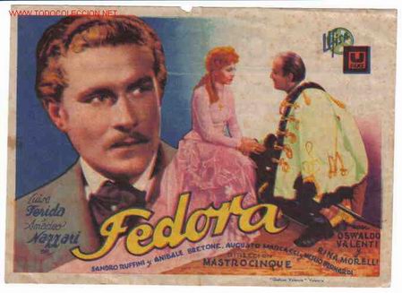 Foglietti di film di film antichi di cinema: FEDORA   PM974