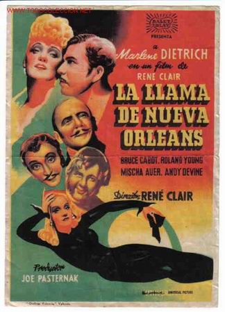 Cine: LA LLAMA DE NUEVA ORLEANS  MARLENE DIETRICH  PM1003