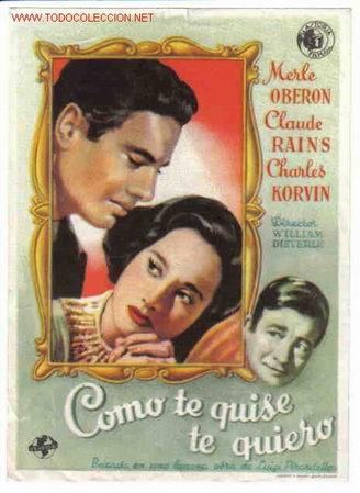 Foglietti di film di film antichi di cinema: COMO TE QUISE TE QUIERO     PM1036