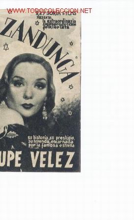 Cine: Programa La zandunga.doble con publicidad.1941.lupe velez - Foto 1