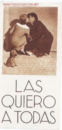 Cinema: Programa Las quiero a todas.doble con publicidad de cine.1936