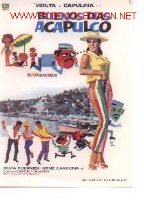 Folhetos de m&atilde;o de filmes antigos de cinema: 19-581. Buenos D&iacute;as Acapulco. dibujo MONTALBAN