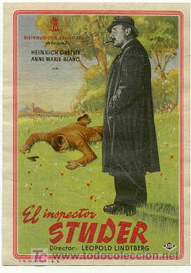 Foglietti di film di film antichi di cinema: PROGRAMA DE MANO - EL INSPECTOR STUDER