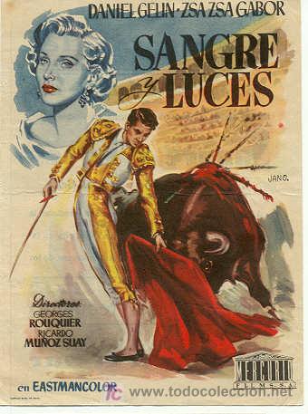 Foglietti di film di film antichi di cinema: PROGRAMA DE MANO - SANGRE Y LUCES