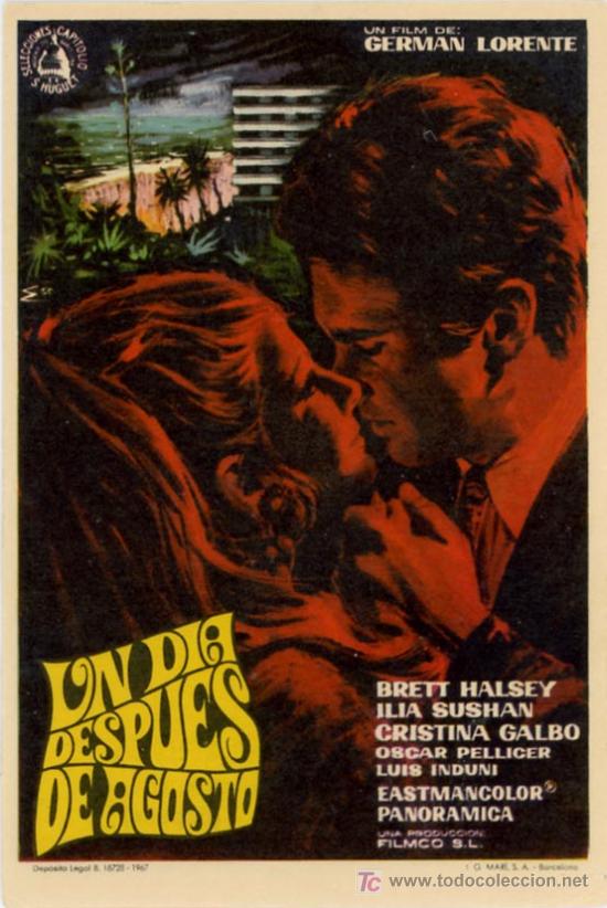 Folhetos de m&atilde;o de filmes antigos de cinema: UN DIA DESPUES DE AGOSTO