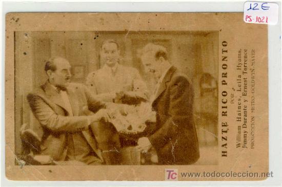 Folhetos de m&atilde;o de filmes antigos de cinema: (PS-1021)PROGRAMA DE HAZTE RICO PRONTO A&Ntilde;OS 30