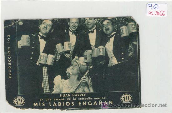 Folhetos de m&atilde;o de filmes antigos de cinema: (PG-1066)PROGRAMA DE CINE MIS LABIOS ENGA&Ntilde;AN A&Ntilde;OS 30