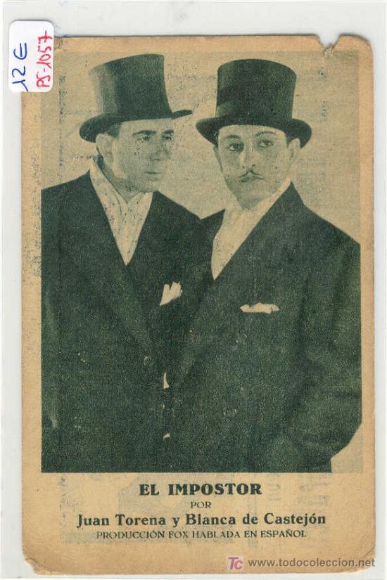 Cine: (PG-1057)PROGRAMA DE CINE EL IMPOSTOR A&Ntilde;O 1932 - Foto 1