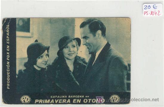 Cine: (PG-1042)PROGRAMA DE CINE PRIMAVERA EN OTO&Ntilde;O A&Ntilde;O 1933 - Foto 1