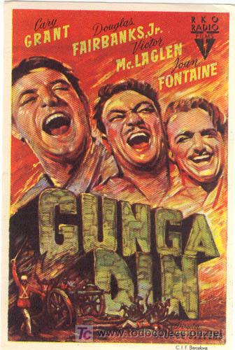 Cine: GUNGA DIN PROGRAMA SENCILLO RKO CARY GRANT VICTOR MACLAGLEN - Foto 1