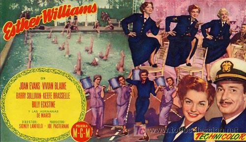 Cine: FALDAS A BORDO PROGRAMA DOBLE MGM ESTHER WILLIAMS DEBBIE REYNOLDS - Foto 2