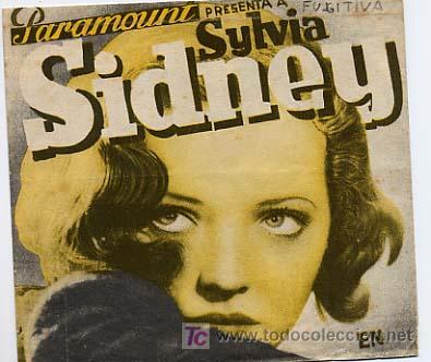 Cine: FUGITIVA , DOBLE , SYLVIA SIDNEY , CON CINE   PM5277 - Foto 1