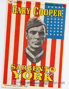 Cine: SARGENTO YORK , GARY COOPER    , SENCILLO ,  PM5548