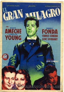 Cine: EL GRAN MILAGRO   , SOLIGO ,  SENCILLO   , PM6035