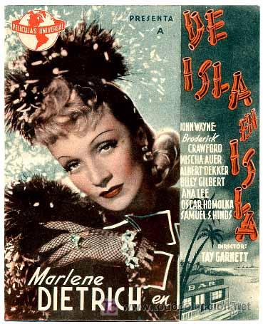 Cine: DE ISLA EN ISLA , MARLENE DIETRICH    ,DOBLE ,   S491