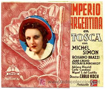 Cine: TOSCA , IMPERIO ARGENTINA , DOBLE    ,   S563 - Foto 1
