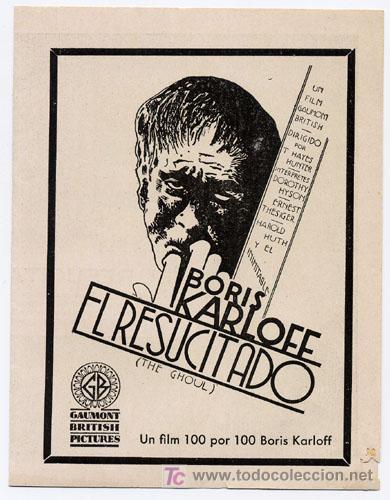 Cine: PTCC 525 EL RESUCITADO PROGRAMA DOBLE ATLANTIC BORIS KARLOFF TERROR - Foto 1