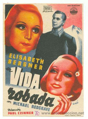 Cine: VIDA ROBADA PROGRAMA SENCILLO GRANDE BALLET Y BLAY MICHAEL REDGRAVE - Foto 1