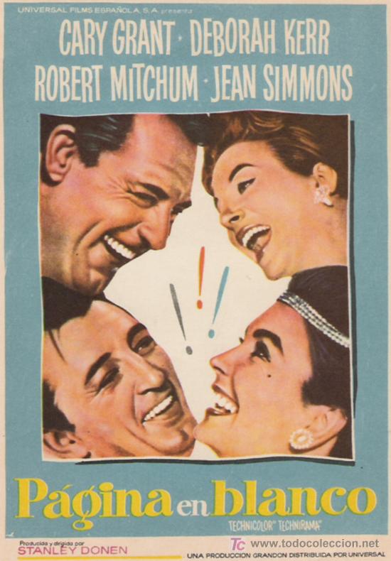 Folhetos de m&atilde;o de filmes antigos de cinema: PAGINA EN BLANCO