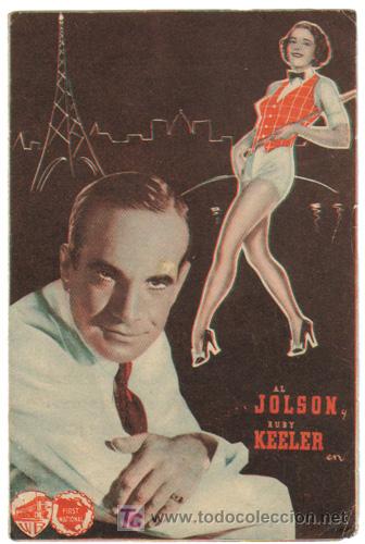 Cine: PTCC 322 CASINO DE PARIS PROGRAMA DOBLE WARNER AL JOLSON RUBY KEELER - Foto 1