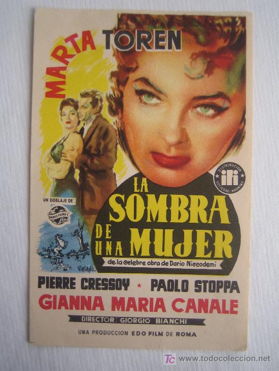 Kino: La sombra de una mujer - folleto de mano - gianna maria canale paolo stoppa parlo films
