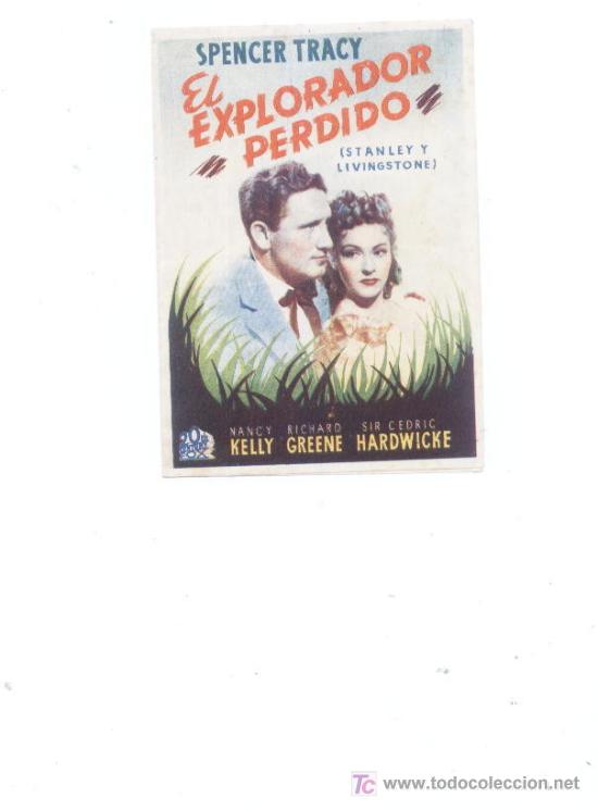 Cinema: el explorador perdido.spencer tracy.doble con publicidad cine gades cadiz.1944