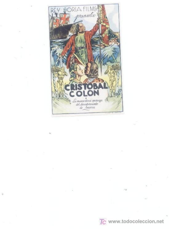 Foglietti di film di film antichi di cinema: cristobal colon.simple con publicidad