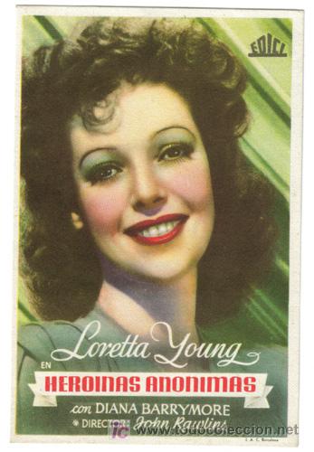 Cine: HEROINAS ANONIMAS PROGRAMA SENCILLO EDICI vertical primer plano LORETTA YOUNG - Foto 1