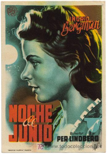 Cine: PTCC 310 NOCHE DE JUNIO PROGRAMA SENCILLO ASTORIA vertical INGRID BERGMAN - Foto 1