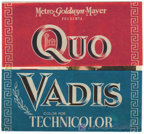 Cine: PTCC 528 QUO VADIS PROGRAMA DOBLE MGM ROBERT TAYLOR DEBORAH KERR - Foto 1