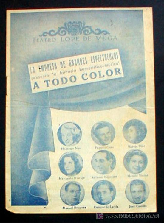 Cine: ANTIGUO PROGRAMA DE MANO DELTEATRO LOPE DE VEGA. EL ENVIO ES GRATIS&iexcl;&iexcl;&iexcl; - Foto 1