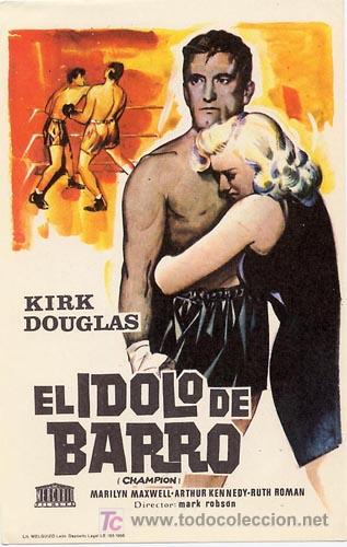 Cine: EL IDOLO DE BARRO PROGRAMA SENCILLO MERCURIO KIRK DOUGLAS BOXEO - Foto 1