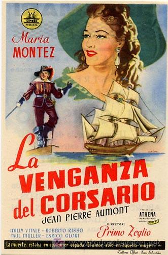 Kino: LA VENGANZA DEL CORSARIO PROGRAMA SENCILLO CIFESA MARIA MONTEZ