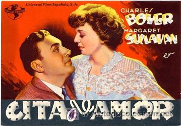 Cine: CITA DE AMOR PROGRAMA DOBLE UNIVERSAL CHARLES BOYER MARGARET SULLAVAN - Foto 1