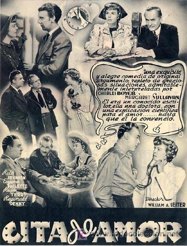 Cine: CITA DE AMOR PROGRAMA DOBLE UNIVERSAL CHARLES BOYER MARGARET SULLAVAN - Foto 2