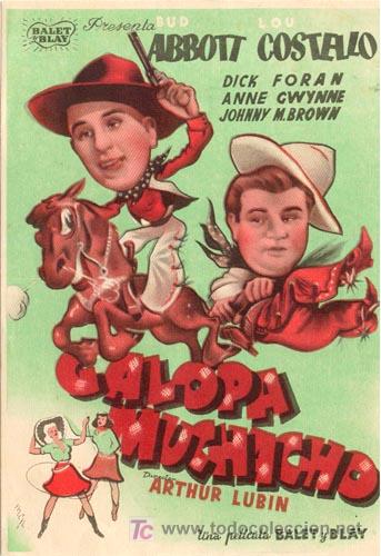 Cine: GALOPA MUCHACHO PROGRAMA SENCILLO BALET Y BLAY BUD ABBOTT LOU COSTELLO - Foto 1