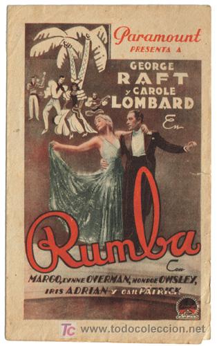Cine: PTCC 528 RUMBA PROGRAMA DOBLE PARAMOUNT GEORGE RAFT CAROLE LOMBARD - Foto 1