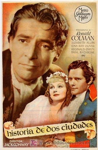 Cine: HISTORIA DE DOS CIUDADES PROGRAMA SENCILLO MGM RONALD COLMAN - Foto 1