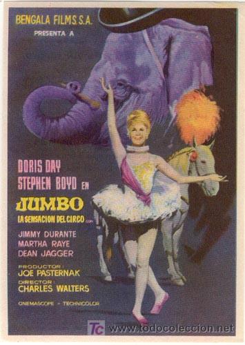 Cine: JUMBO PROGRAMA SENCILLO BENGALA DORIS DAY CIRCO
