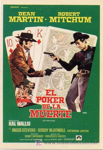 Cine: EL POKER DE LA MUERTE PROGRAMA SENCILLO PARAMOUNT ROBERT MITCHUM DEAN MARTIN - Foto 1