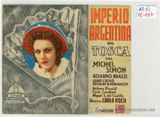 Cine: (PG-907)PROGRAMA DE CINE TOSKA DE IMPERIO ARGENTINA - Foto 1