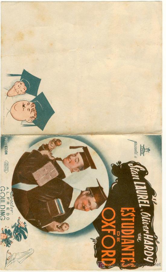 Cine: (PG-909)PROGRAMA DE CINE ESTUDIANTES DE OXFORD CON LAUREL Y HARDY - Foto 1