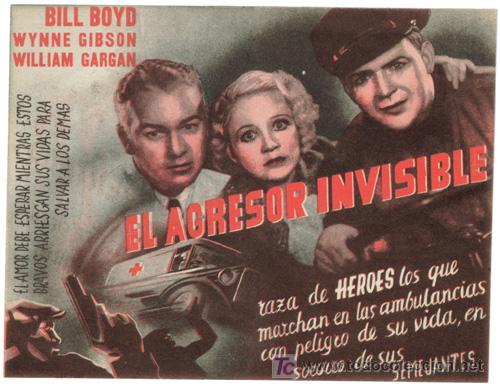 Cine: PTCC 405 EL AGRESOR INVISIBLE PROGRAMA DOBLE RKO WILLIAM BOYD WYNNE GIBSON - Foto 1